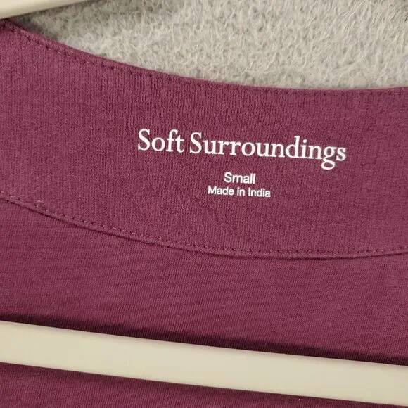 Soft Surroundings Cardigan Jacket Womens Small Purple Blazer Embroidered Flowers - Picture 10 of 13